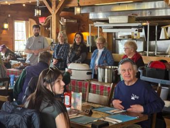 Waiting for food at the Feb. 16 Community Lunch. Courtesy photo
