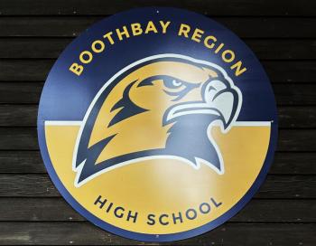Boothbay Region High School sign