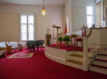 The old dais at the Congregational Church of Boothbay Harbor. Courtesy photo