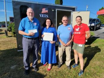 DAR donates $1,000 to Boothbay V.E.T.S. for trailers. ISABELLE CURTIS/Boothbay Register
