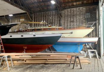 Not only does the shipyard deal with large projects, but its workshops are full of smaller vessels currently being worked on. ISABELLE CURTIS/Boothbay Register