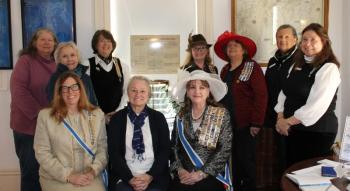 Daughter of the American Revolution members gather at the Boothbay Harbor Historical Society to celebrate the chapter's 92nd birthday. ISABELLE CURTIS/Boothbay Register
