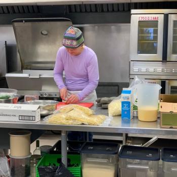 Lee Giberson in the kitchen at Camp Kieve. Courtesy of Emily Whiting