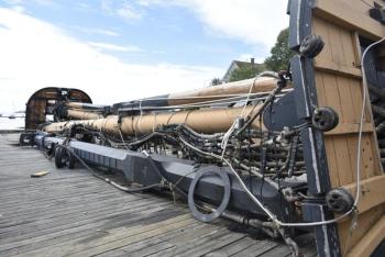 The Niagara's masts before the new work. FRITZ FREUDENBERGER/Boothbay Register