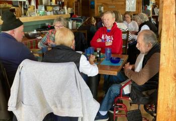 More Community Lunch regulars enjoy the food and conversation on March 2. Tancy Mitchell photo