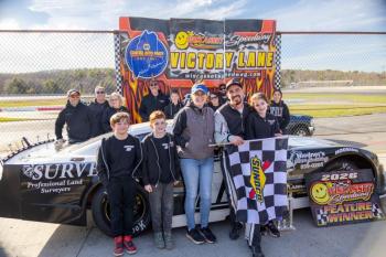Frank Moulton celebrates his Opening Day win with friends and family. Jasen Dickey Photography