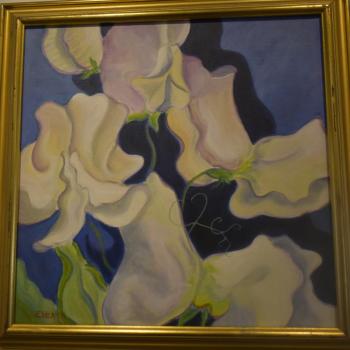 June Elderkin - "Sweet Peas" - acrylic