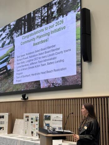 Community Resilience Planner Laura Graziano speaking at LCRPC's annual meeting April 15. Courtesy photo