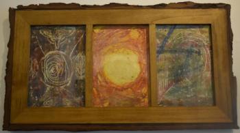 Solomon Hickey - "Garden Song" -1 of 2- oil, pastel on paperboard