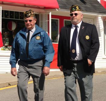 Arthur Richardson, left, with Bob Raudenbush marching in a past Memorial Day parade. File photo