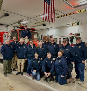  Edgecomb firefighters gather to honor International Firefighters Day on May 4. Courtesy  photo 