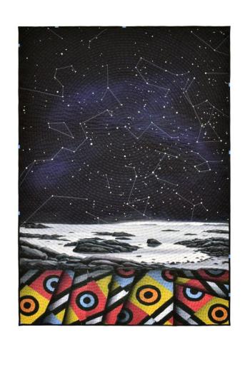  "Hendricks Head South" - 38”x55” - dye painted on cotton, stitched by Fraas-Slade