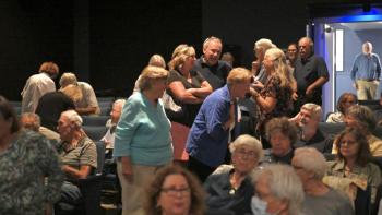 Harbor Theater audiences catch up with friends and neighbors before each screening. Courtesy of the venue