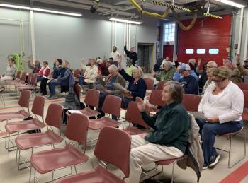 Residents vote at the Boothbay Harbor Town meeting May 2. ISABELLE CURTIS/Boothbay Register