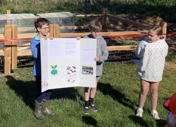 Students talk the importance of decomposers in keeping our planet healthy. ISABELLE CURTIS/Boothbay Register