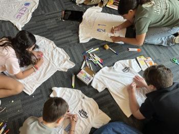 Designing T-shirts was one of the many afterschool projects at Boothbay Harbor Memorial Library this year. Courtesy of BHML