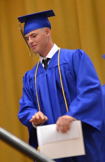 Griffin Yereance with one of his awards. KEVIN BURNHAM/Boothbay Register