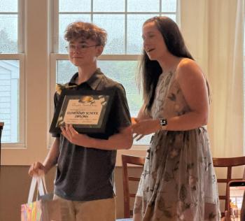Jonah Fessenden and teacher Julie Browne. Eileen Higgins photo