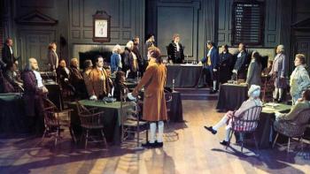 Scene from movie musical "1776." Courtesy of Harbor Theater and Sony Pictures