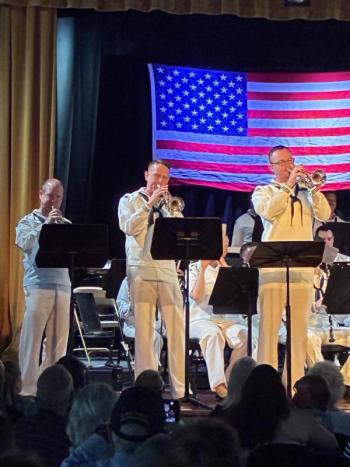Buglers during "Bugler's Holiday" selection. LISA KRISTOFF/Boothbay Register