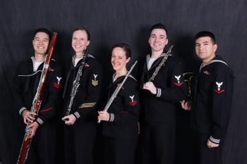 The U.S. Navy Crosswinds Woodwind Ensemble will perform two free concerts: at the Eastside Waterfront Park and at the Boothbay Harbor Memorial Library. Photo courtesy of the Opera House