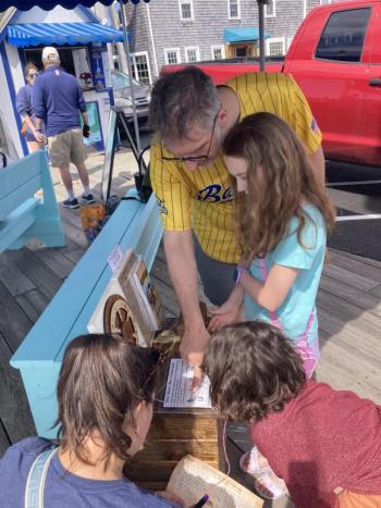 The McCaffrey family from Chelmsford, Massachusetts begins the Treasure Hunt. Elaine Jones photo