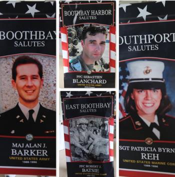 Four of the newest banners added to the region's display. Courtesy of Jim Singer
