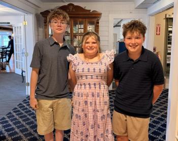 2026 Southport Central School graduates, from left,Jonah Fessenden, Aurora Wallace and Shepherd Grififth. Courtesy of Eileen Higgins.