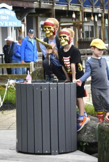 Some scallywags spectate the competition.  ISABELLE CURTIS/Boothbay Register