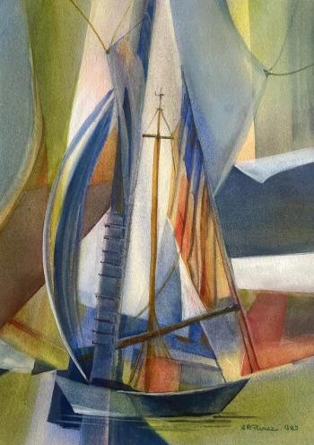 "Dreamboat" (cropped)- watercolor - Mary Jo Rines. Courtesy of the family