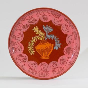 One of more than 500 handmade ceramic plates created by 2026 Salad Days Artist Torie Crouse. Courtesy photo