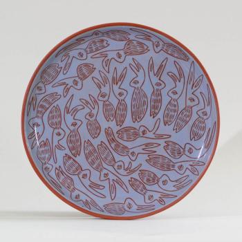 One of more than 500 handmade ceramic plates created by 2026 Salad Days Artist Torie Crouse. Courtesy photo