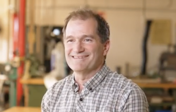 Longtime Boothbay Region High School STEM teacher Chip Schwehm (above) stands in his classroom, where he spent 22 years teaching students the value of hands-on learning, problem-solving and craftsmanship before retiring this year.