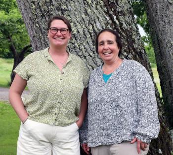 Kyle Amergian, left, is taking on the role of education director at Coastal Rivers as Sarah Gladu, right, shifts her focus to expand the organization’s community science initiatives. Kris Christine photo