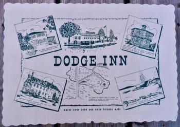 The Dodge Inn's paper placemat.