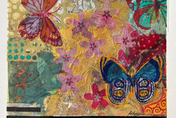 Debra Arter - "August Garden" - mixed media collage. Arter will be holding a class on the art of collage at MAG. Courtesy of the gallery