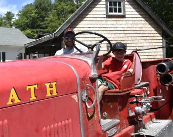 A father and son visiting from Georgetown. LISA KRISTOFF/Boothbay Register