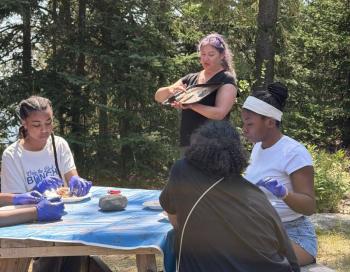 Learning moment on Burnt Island. Courtesy photo