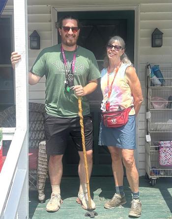 Harry and Mary on the front porch of Camp K’s Caring Center. Courtesy of Emily LeGree