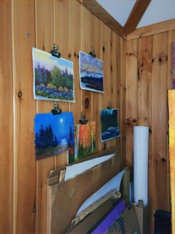 June’s paintings in her studio