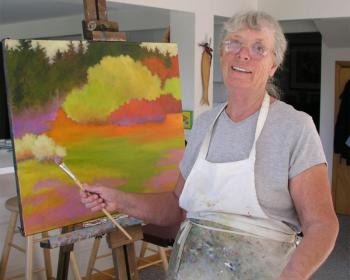 June Elderkin, Southport, ME based artist. 