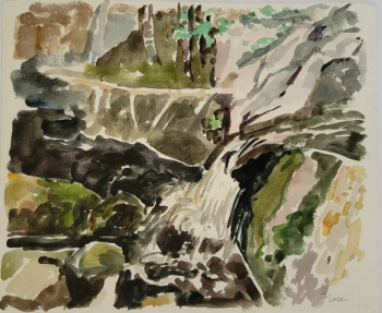 Joseph Fiore, "West Branch," watercolor 1980 
