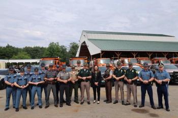 Lincoln County Sheriff’s Office Traffic Safety Enforcement Specialist, Deputy Jeff Rogers, alongside regional partner agencies, at a recent traffic safety summit in New Hampshire. Courtesy of LCSO