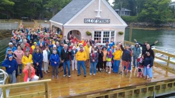 The gathering for the "Dedication Ceremony of the Isle of Springs Pier and Pier Shed." Courtesy photo