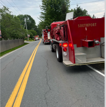 Southport tanker at the scene of the East Boothbay fire. Mark Sullivan photo 