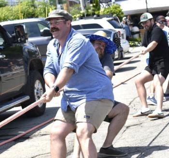 Winning tuggers, the Boothbay Bombers in action. LISA KRISTOFF/Boothbay Register