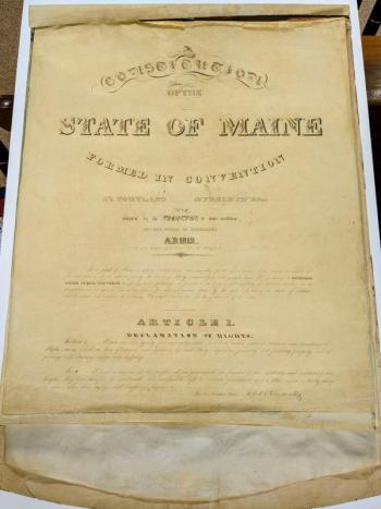 Part of Southport Memorial Library's Maine Constitution Exhibit. Courtesy photo
