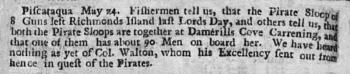 A clipping from the Boston News-Letter, America's first continuously published newspaper, in 1717. Courtesy photo