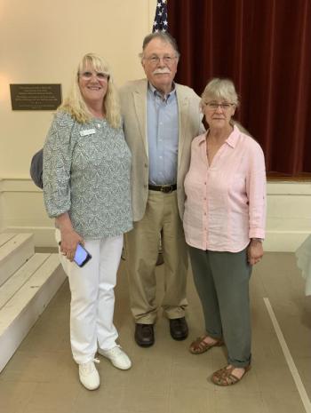 Boothbay Region Historical Society Outreach & Development Manager Connie Hartley, Don Carrigan and Mari Tiwari of the Southport Historical Society. ISABELLE CURTIS/Boothbay Register