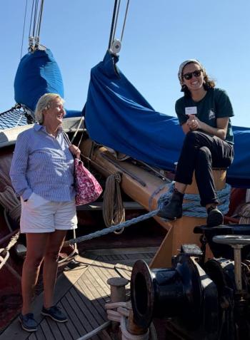 More than 100 visitors got to hop aboard and talk to crew members.  ISABELLE CURTIS/Boothbay Register
